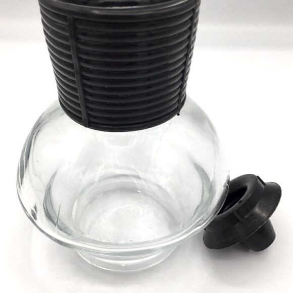 Vintage Glasbake USA Coffee Tea Hottle Black Banded Neck & Lid - Picture 9 of 15